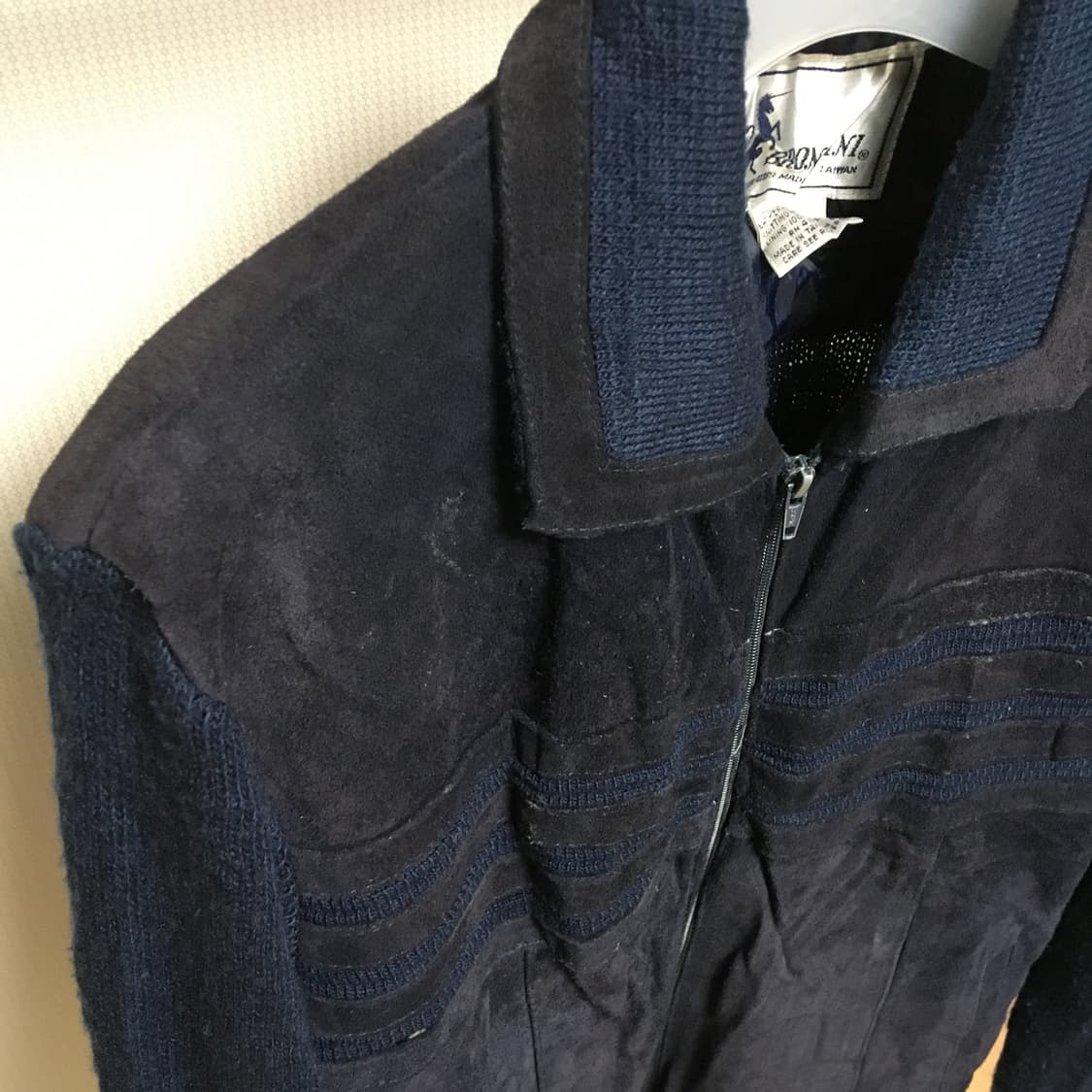 Cowhide & Knit Mixed Jacket 상품이미지4