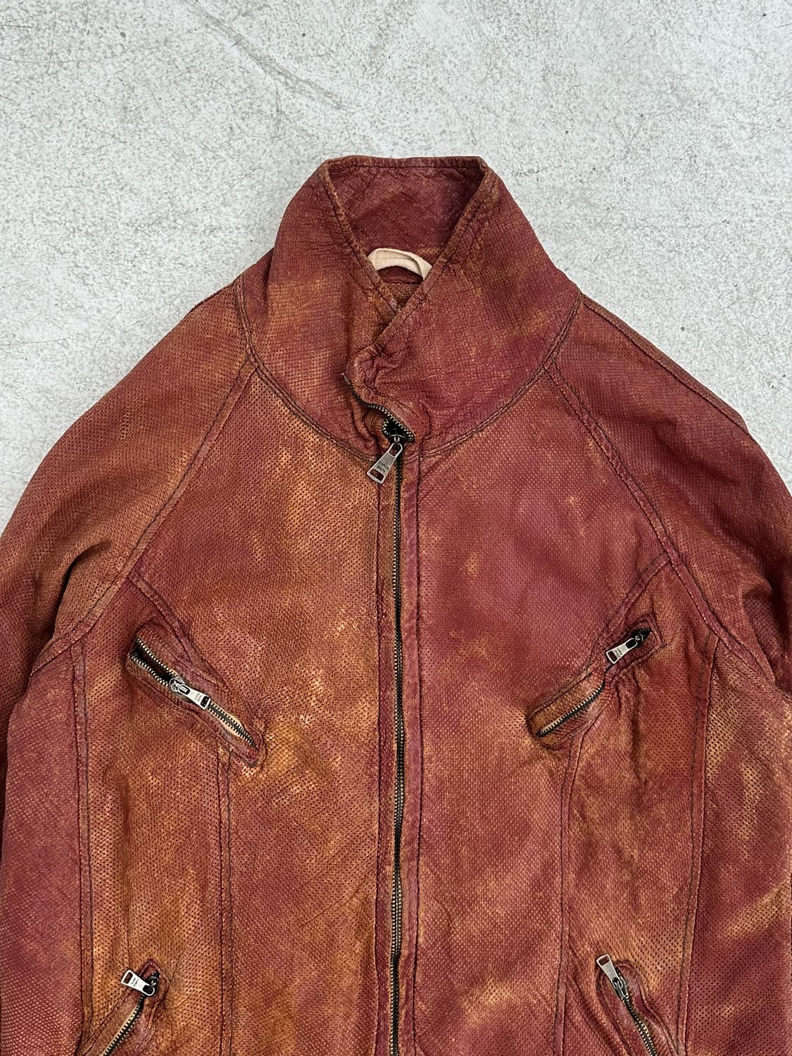 조르지오 브라토 4 zip 바이커 레더 자켓 상품이미지5