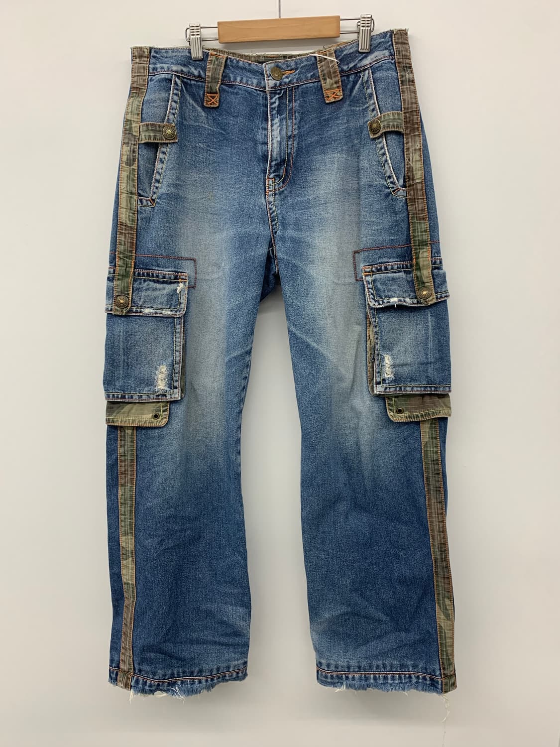 카모 디테일 데미지 카고 데님 상품이미지5