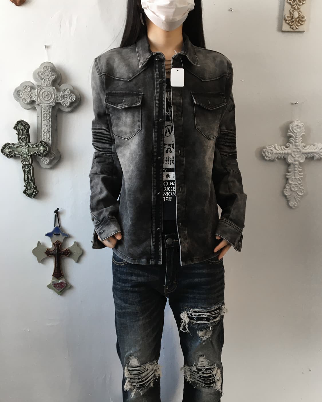 Biker mood washing jacket 상품이미지6