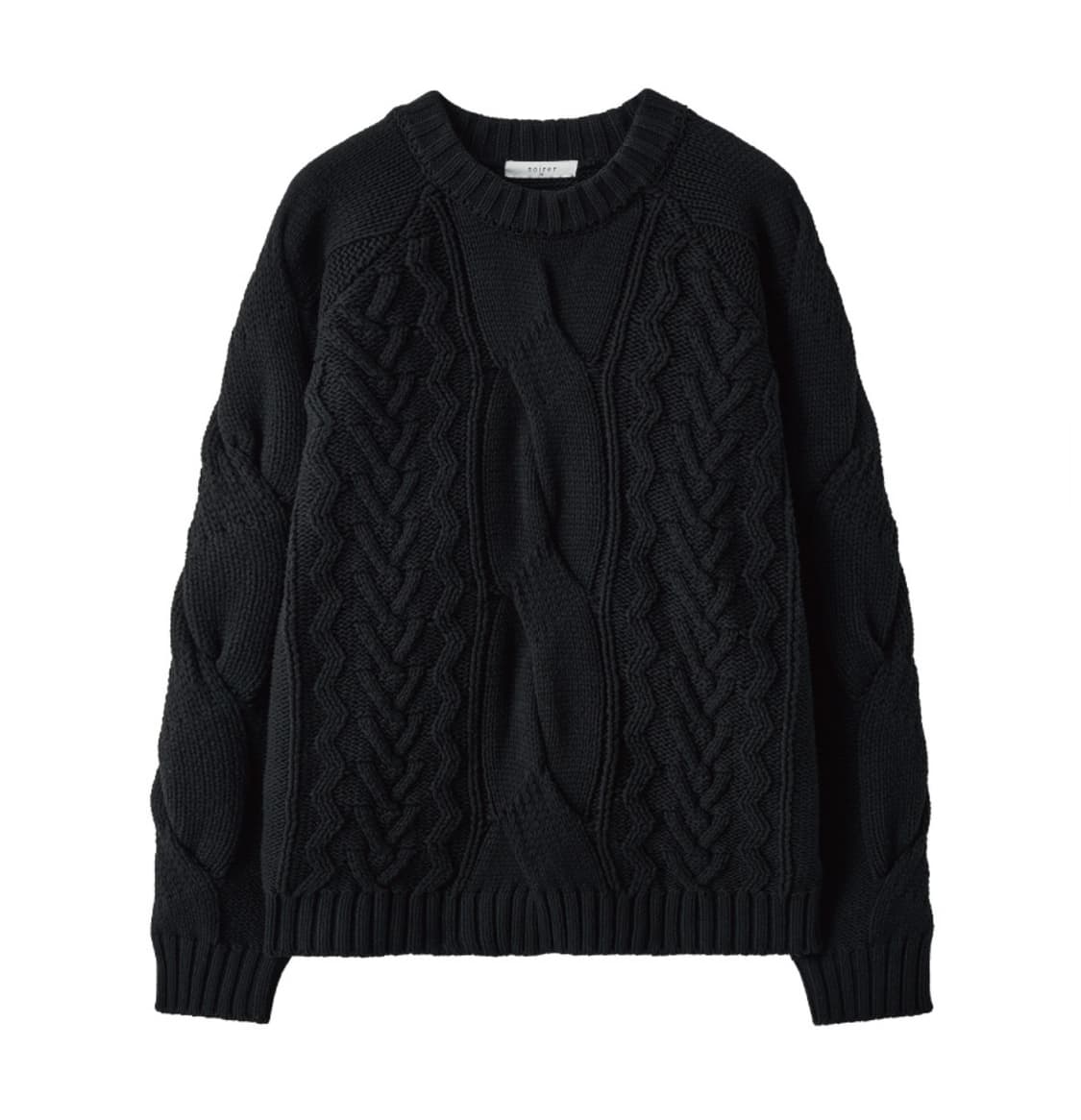 노이어 헤비 멀티 케이블 오버핏 스웨터 (블랙) 상품이미지1