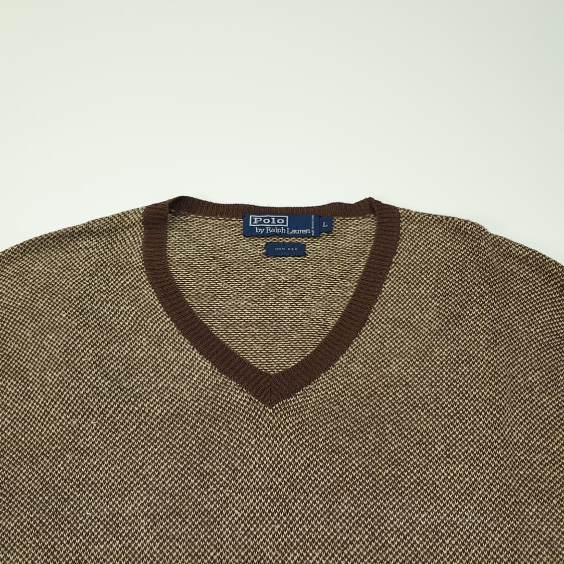CL096 L 폴로 실크 버드아이 V넥 니트 상품이미지2