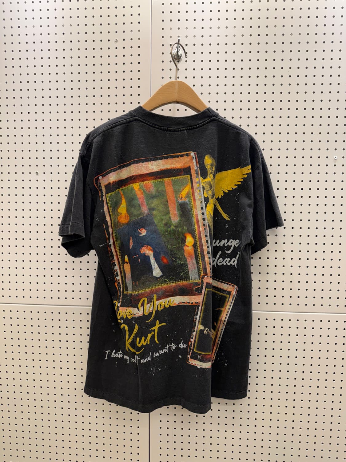 너바나 커트 코베인 그래픽 밴드 반팔 티셔츠 U1007 상품이미지3