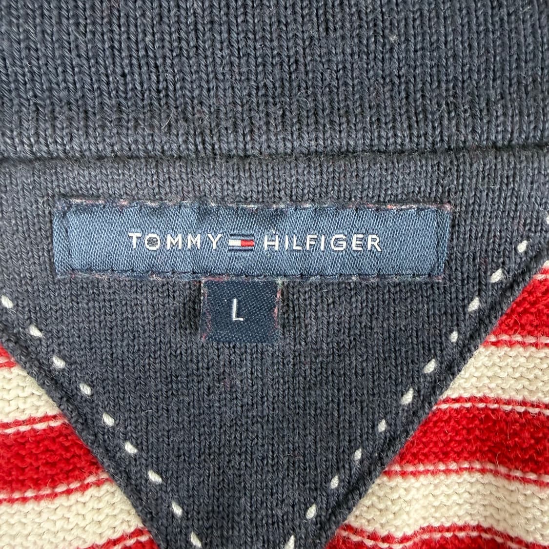 (무료배송)L) 타미힐피거 우먼스 스트라이프 브이넥 가디건 상품이미지3