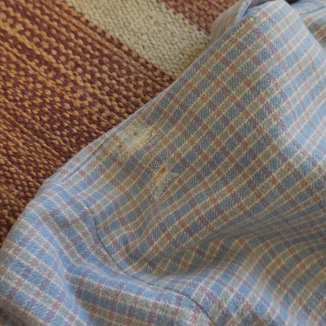 60s 프랑스 워크셔츠 스카이 블루 롱 튜닉 셔츠 프렌치 셔츠 L 상품이미지9