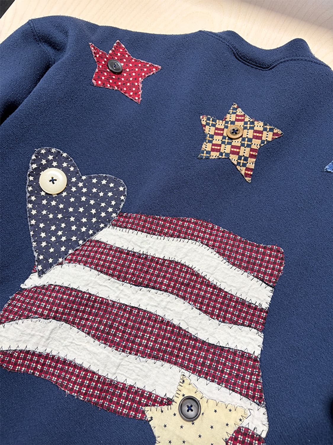 90s USA 패치워크 버튼 가디건  상품이미지6