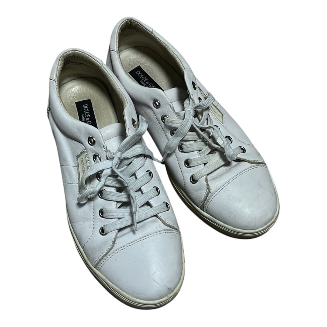 Dolce & Gabbana 레더 스몰로고 스니커즈 화이트 270 상품이미지1