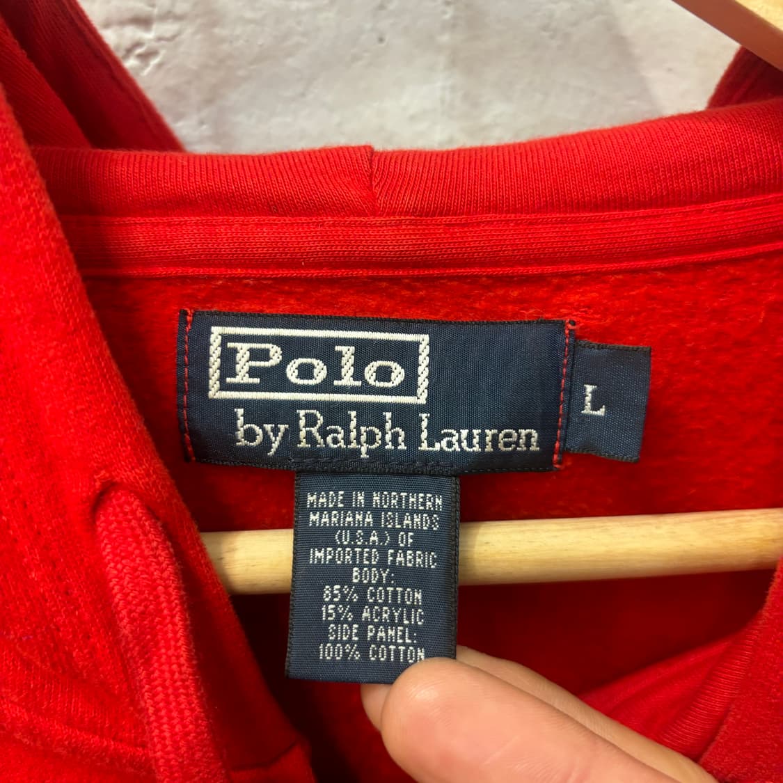 폴로 랄프 로렌 레드 후드집업 L 상품이미지6