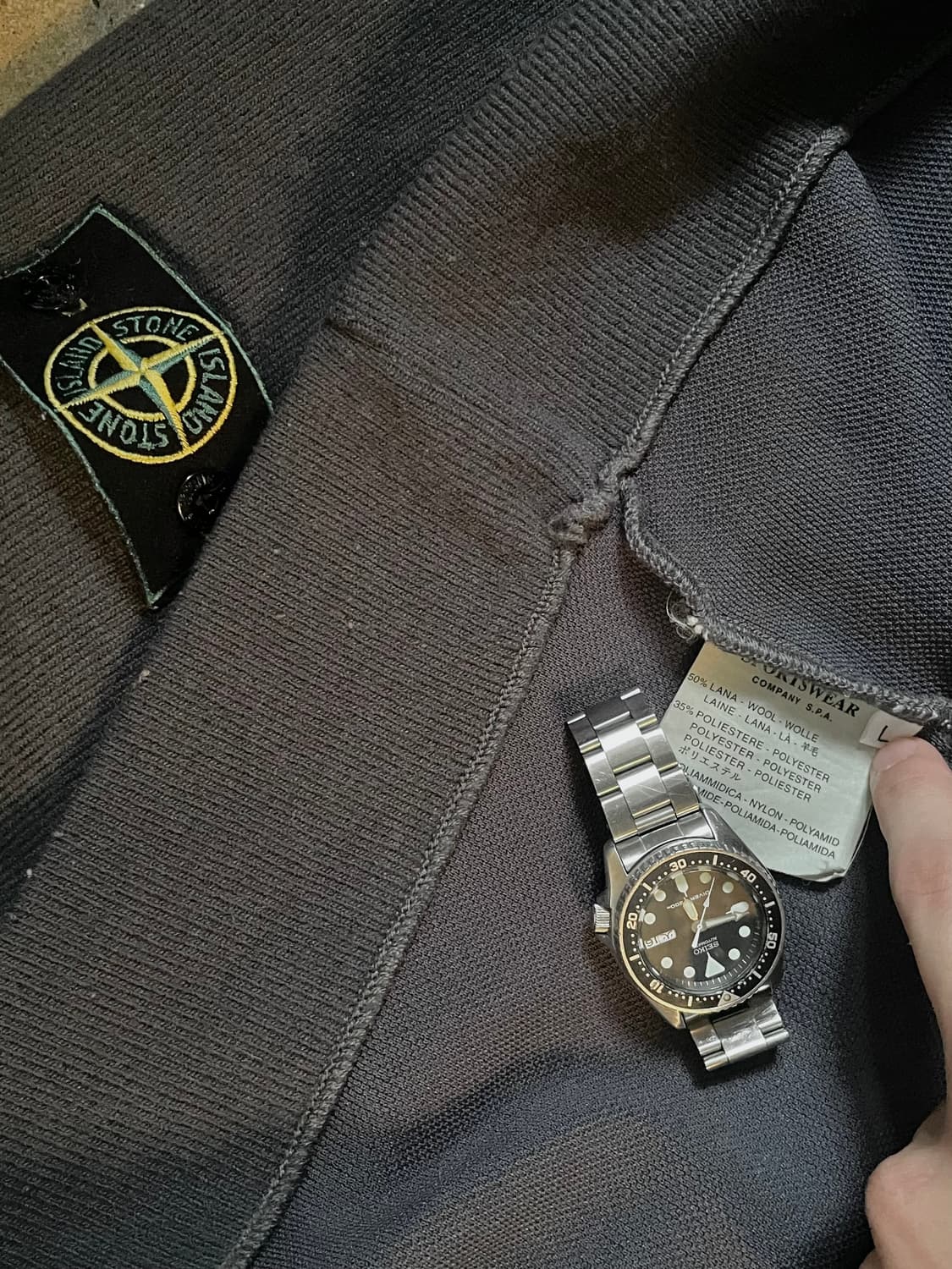 [L] 98ss stone island 스톤아일랜드 니트 그레이 상품이미지4