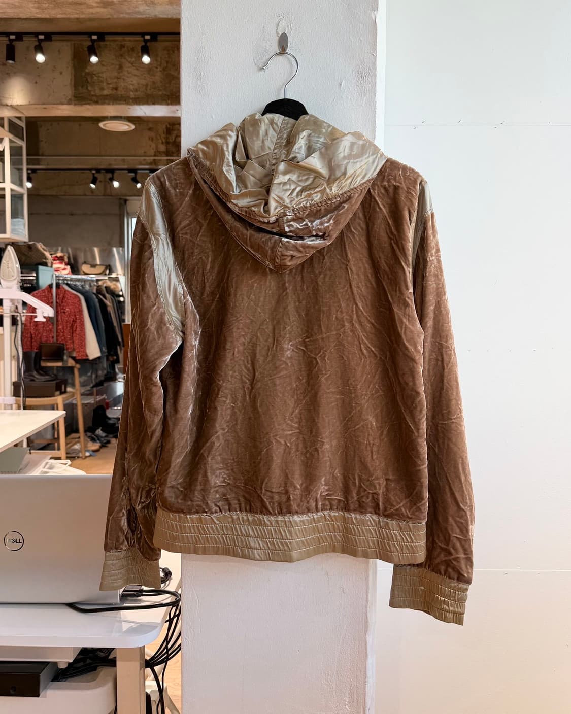 돌체앤가바나 브라운 로고자수 벨벳 후드 집업  상품이미지7