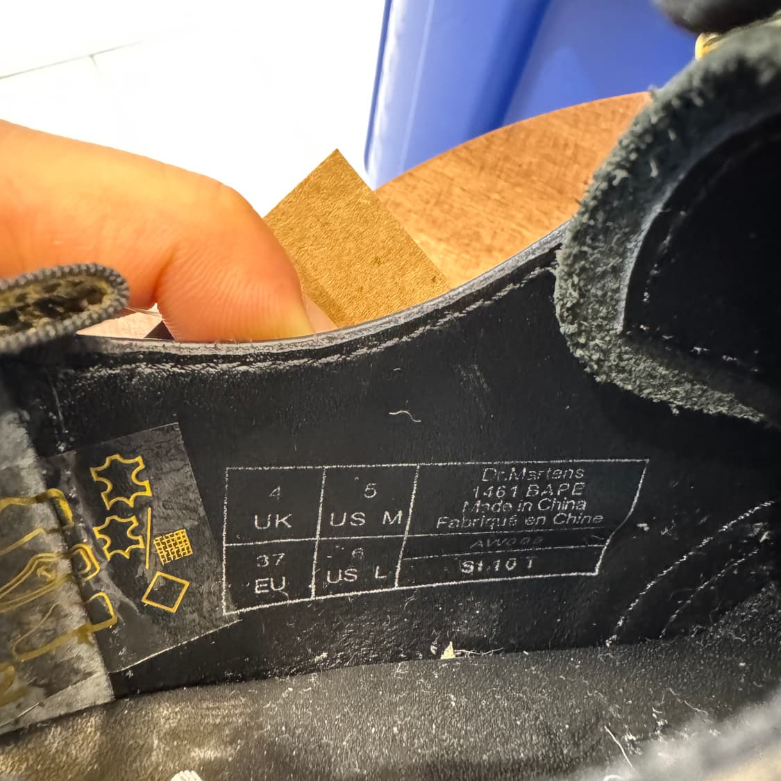 닥터마틴 x 베이프 1461 ‘블랙/골드’ 상품이미지9