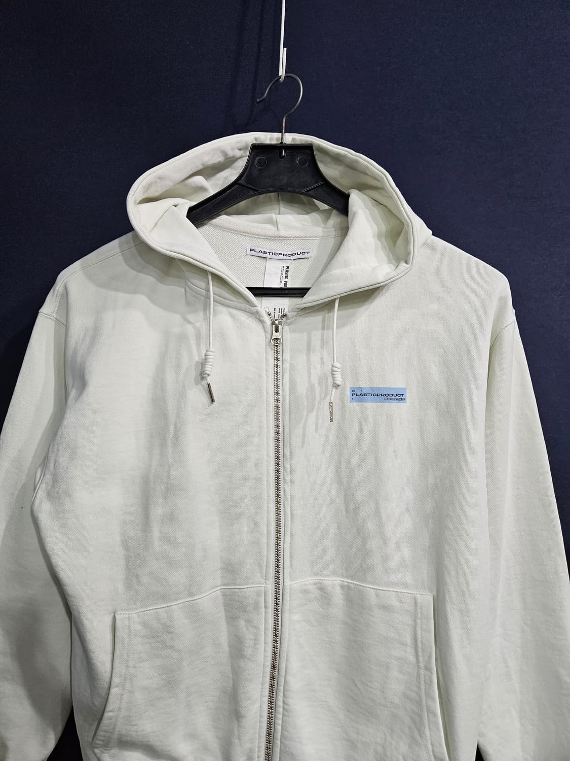 플라스틱 프로덕트 화이트컬러 남성 오버핏 90~95 후드집업  상품이미지7