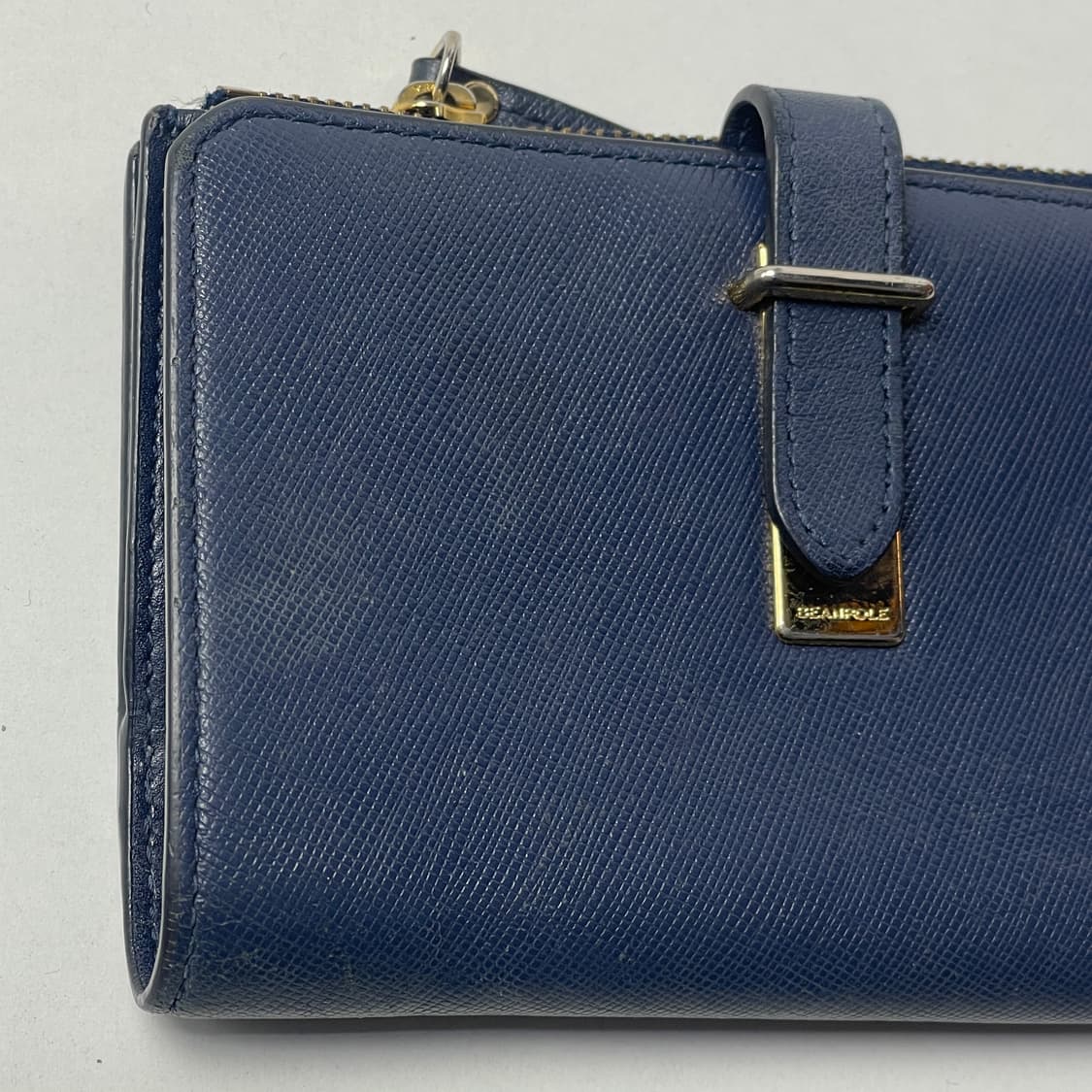 [중고] 빈폴 레더 중지갑 네이비 상품이미지2