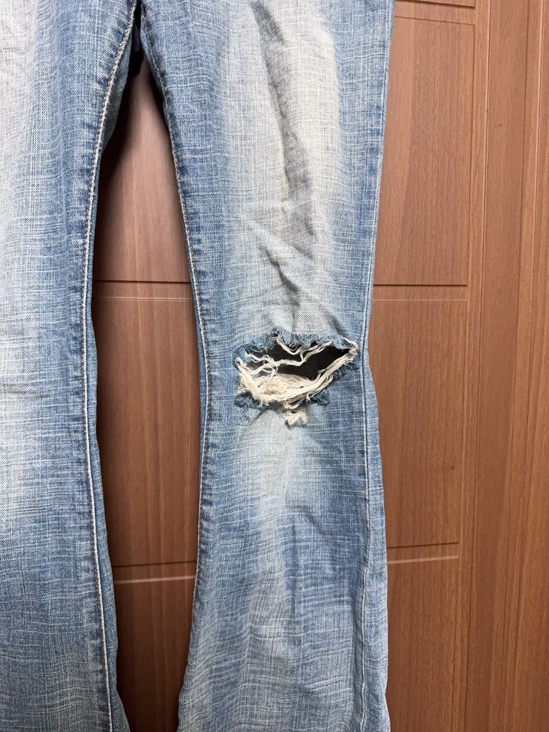 캘빈 클라인 빈티지 오네갸루 y2k 로우라이징 데미지 찢청 부츠컷 팬츠 상품이미지3