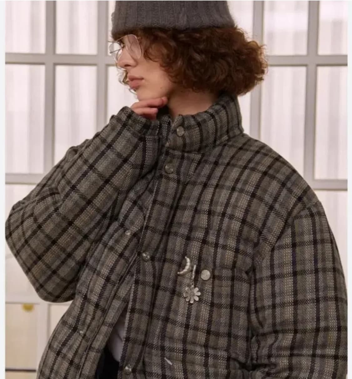 STU 메티체크 패딩 상품이미지1