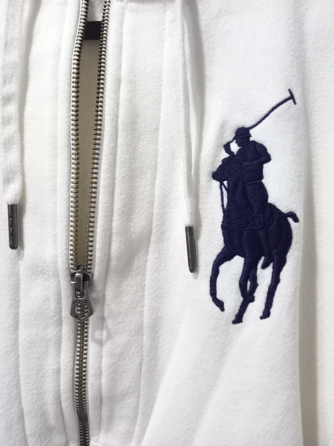 폴로 POLO 빅포니 화이트 체크 후드집업 90/S 상품이미지3