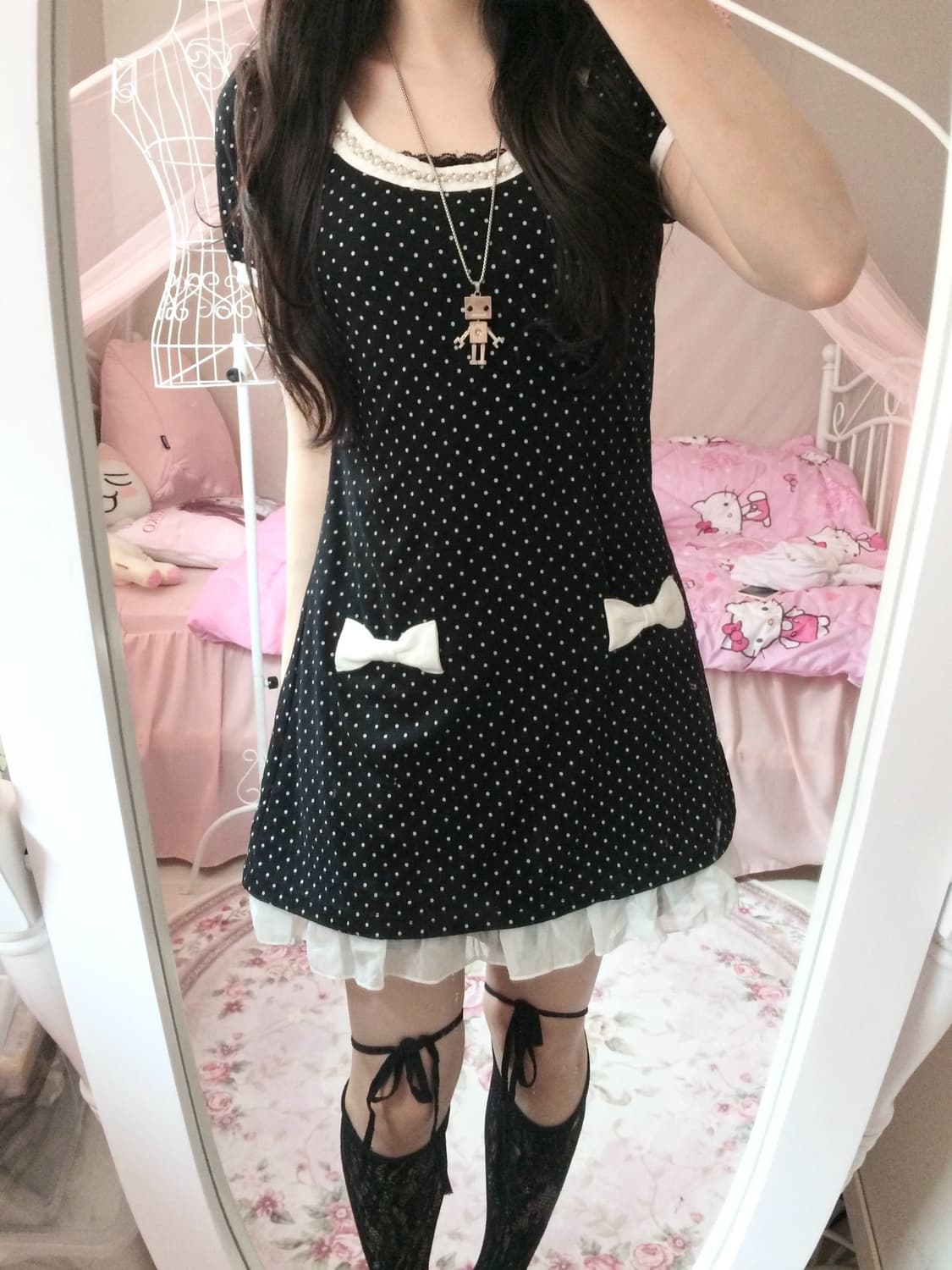 VintageCecil McBee Polka Dot Bow Mini Dr 상품이미지3