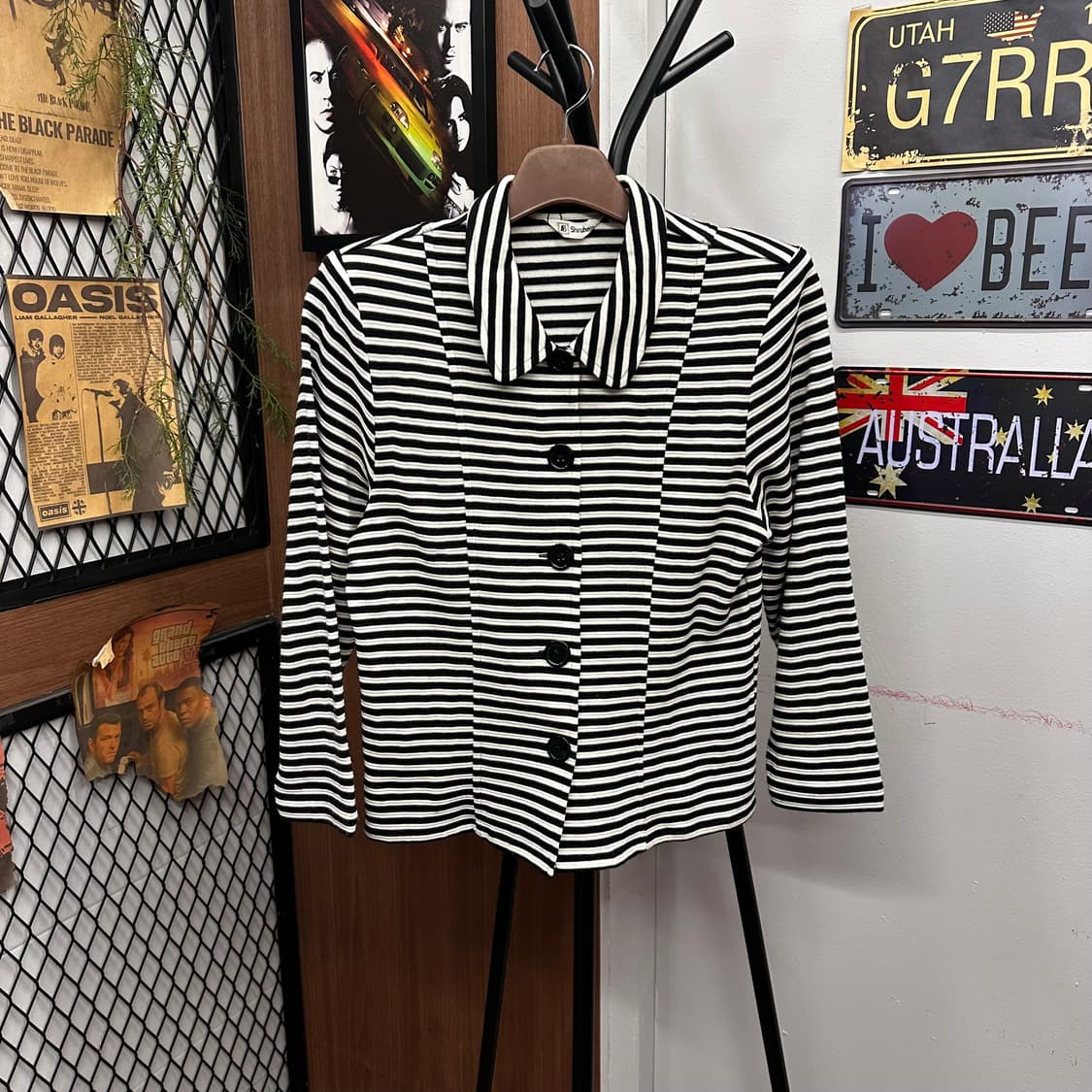 Big Button Striped Jacket 상품이미지1