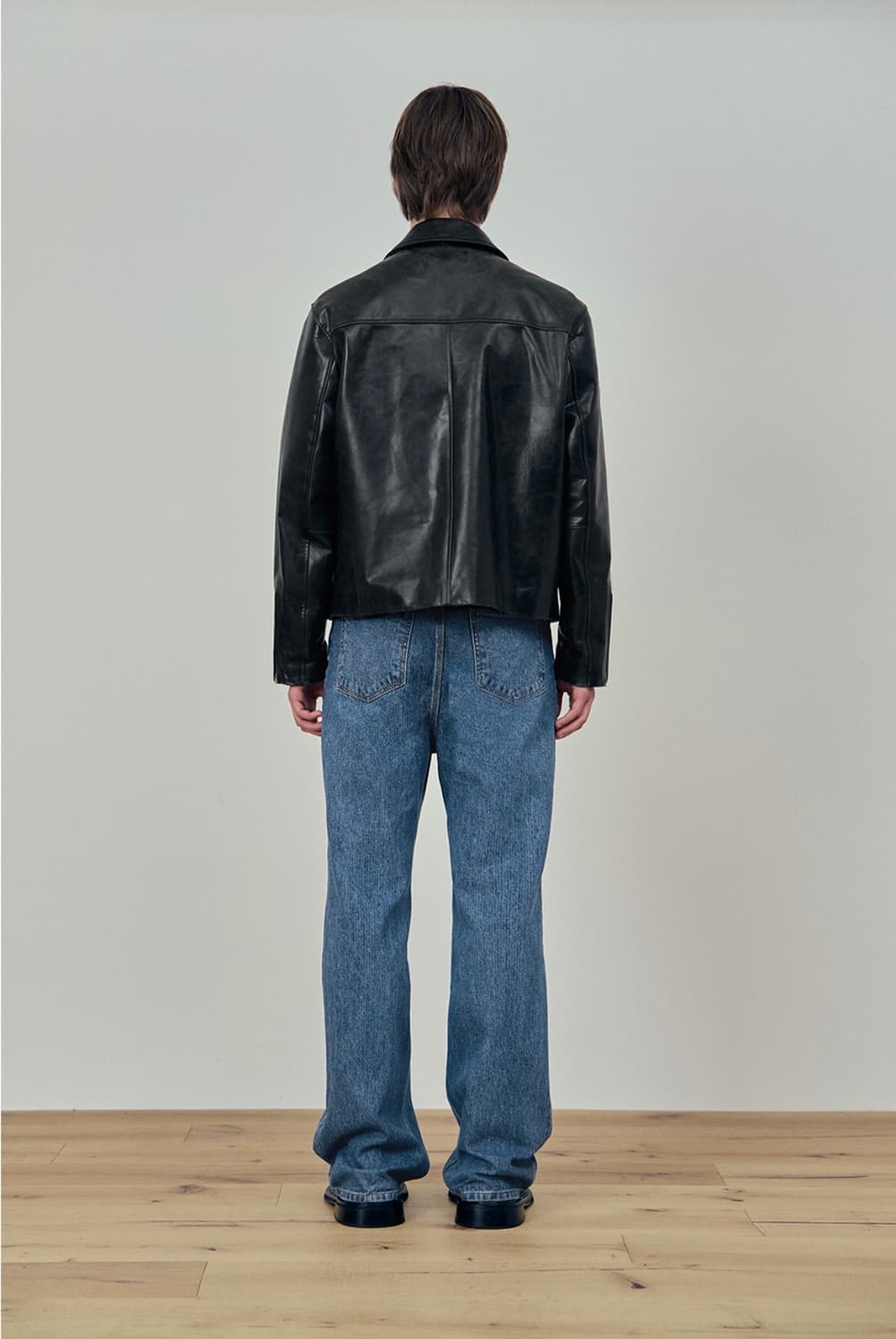 [L] STU 에스티유 램 스킨 레더 가죽 자켓 블랙 상품이미지4