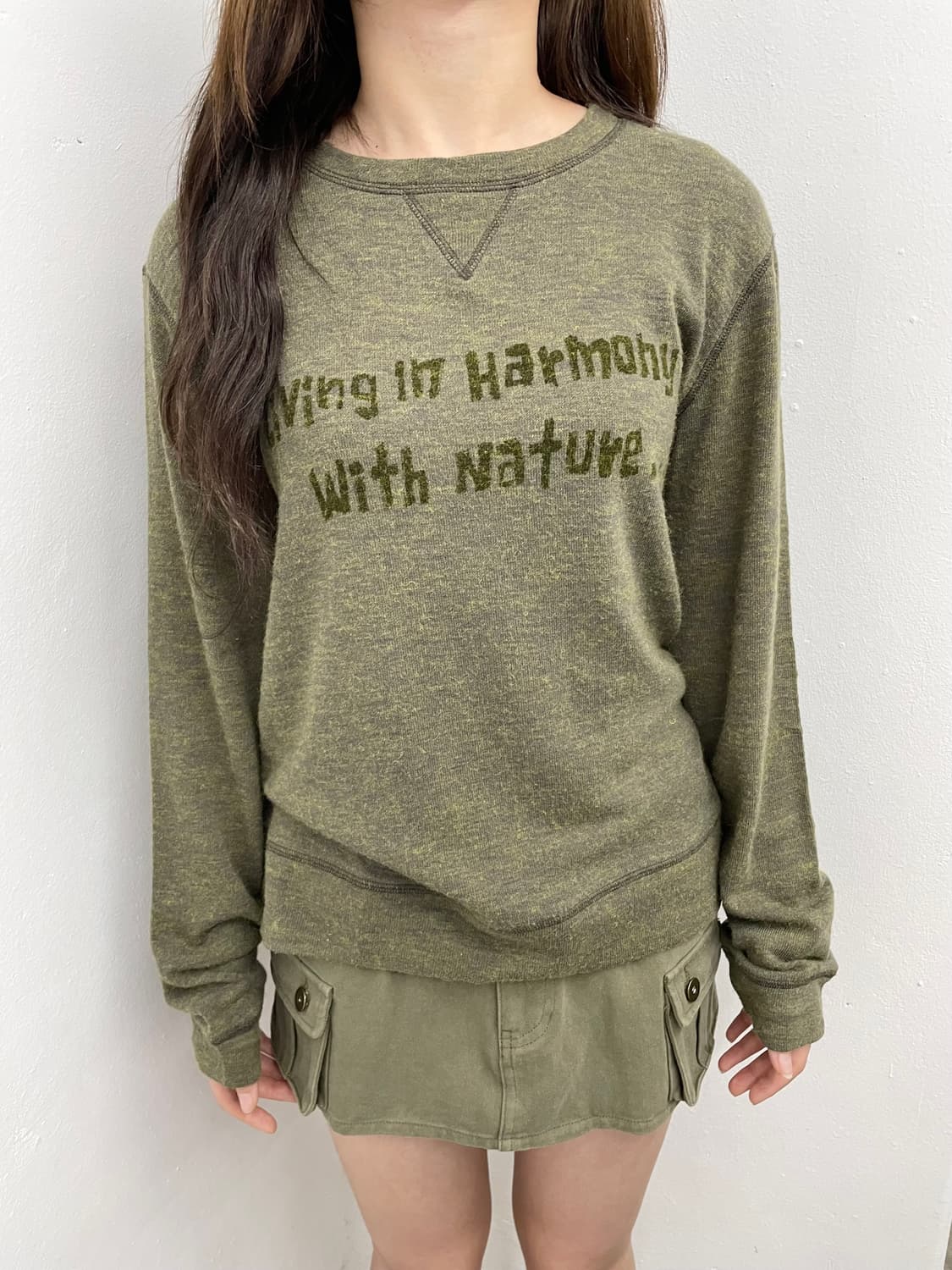 카키 레터링 슬리브 상품이미지1