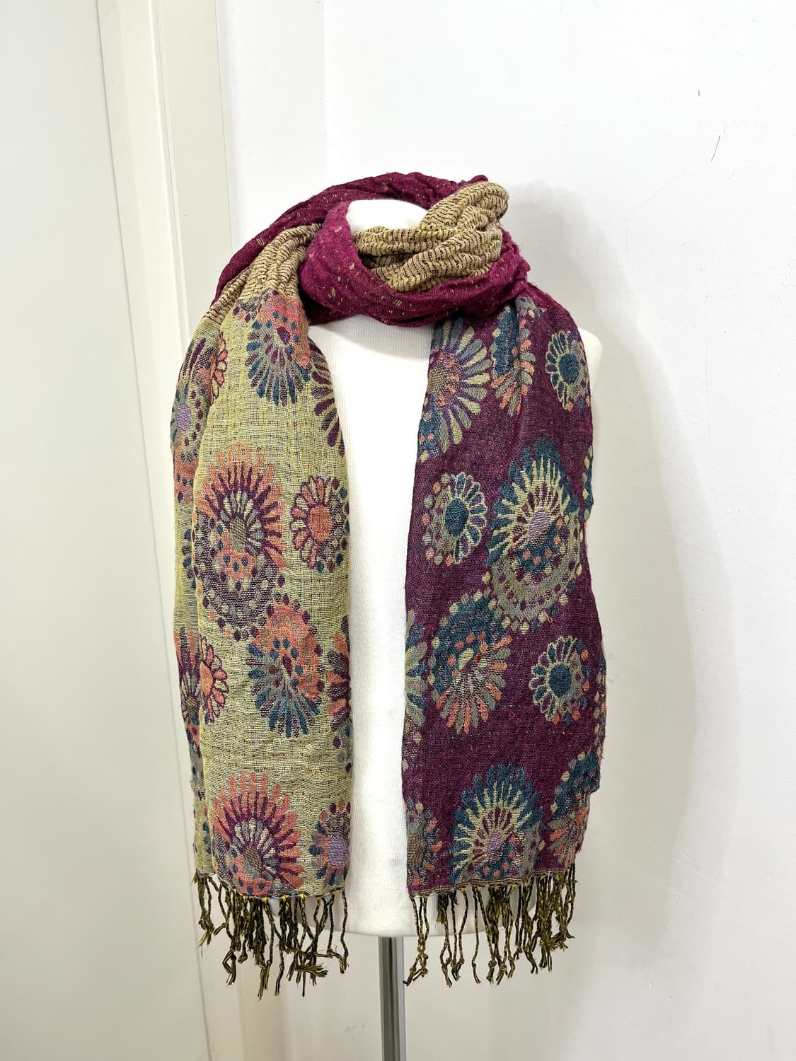 일본 빈티지 히피 집시 패턴 링클 머플러 상품이미지1