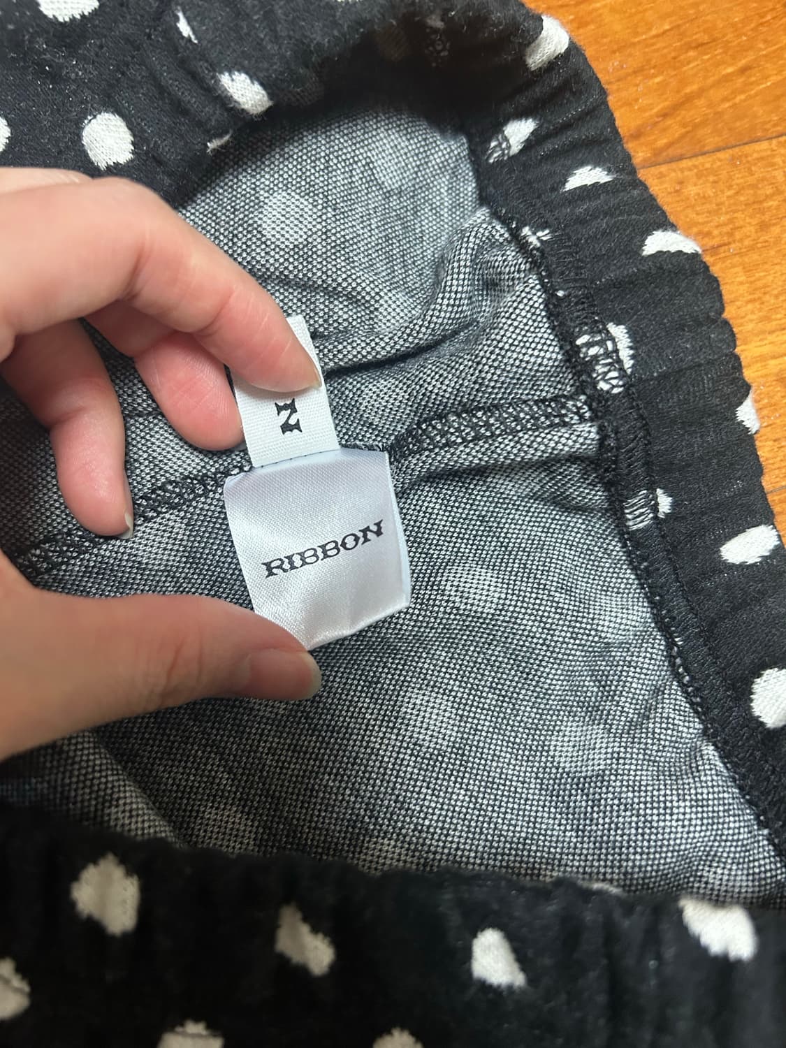 도트 패턴 부츠컷 밴딩 팬츠 상품이미지2