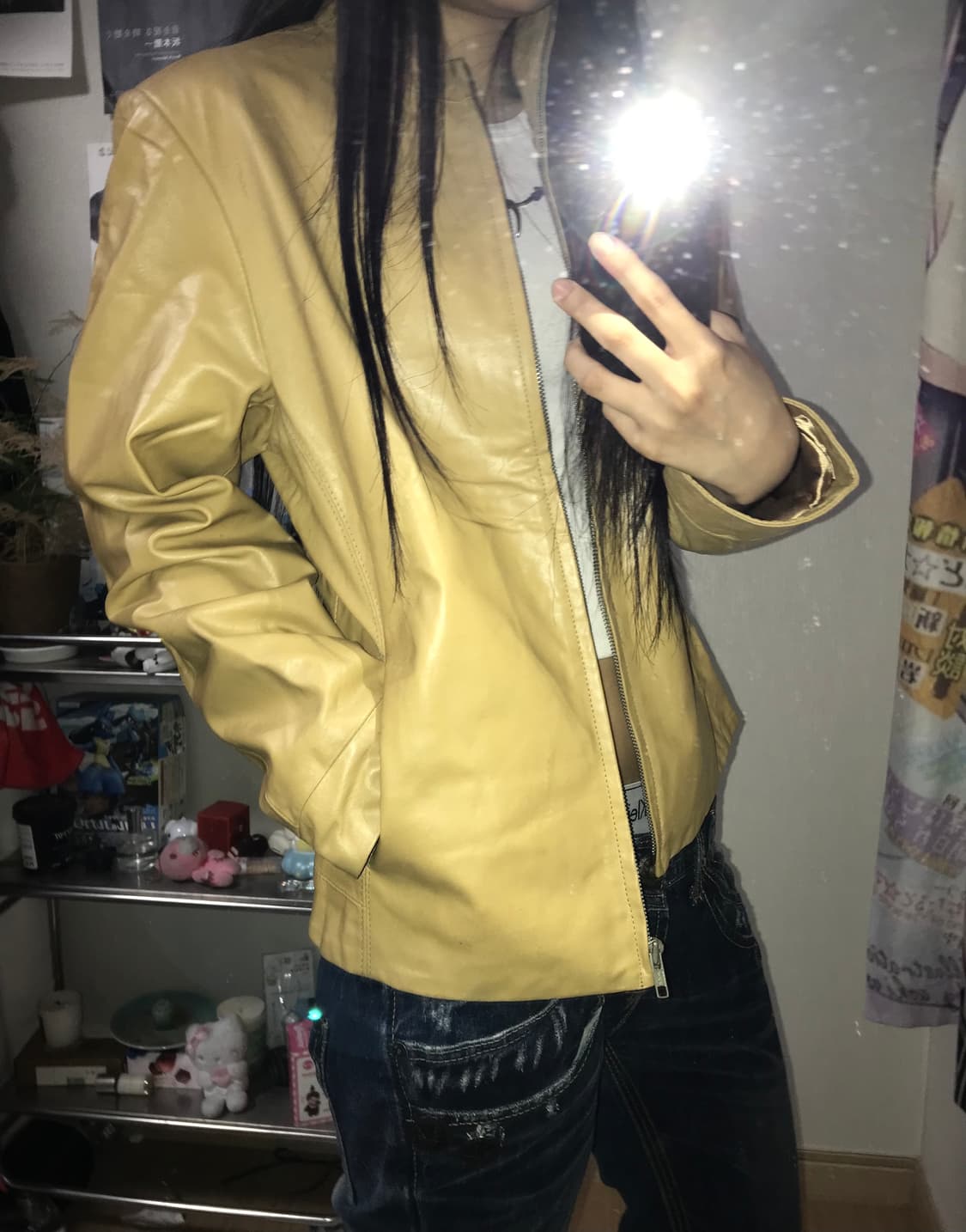 L.s.t 재패니즈 베이지 돈피 레더자켓 상품이미지2