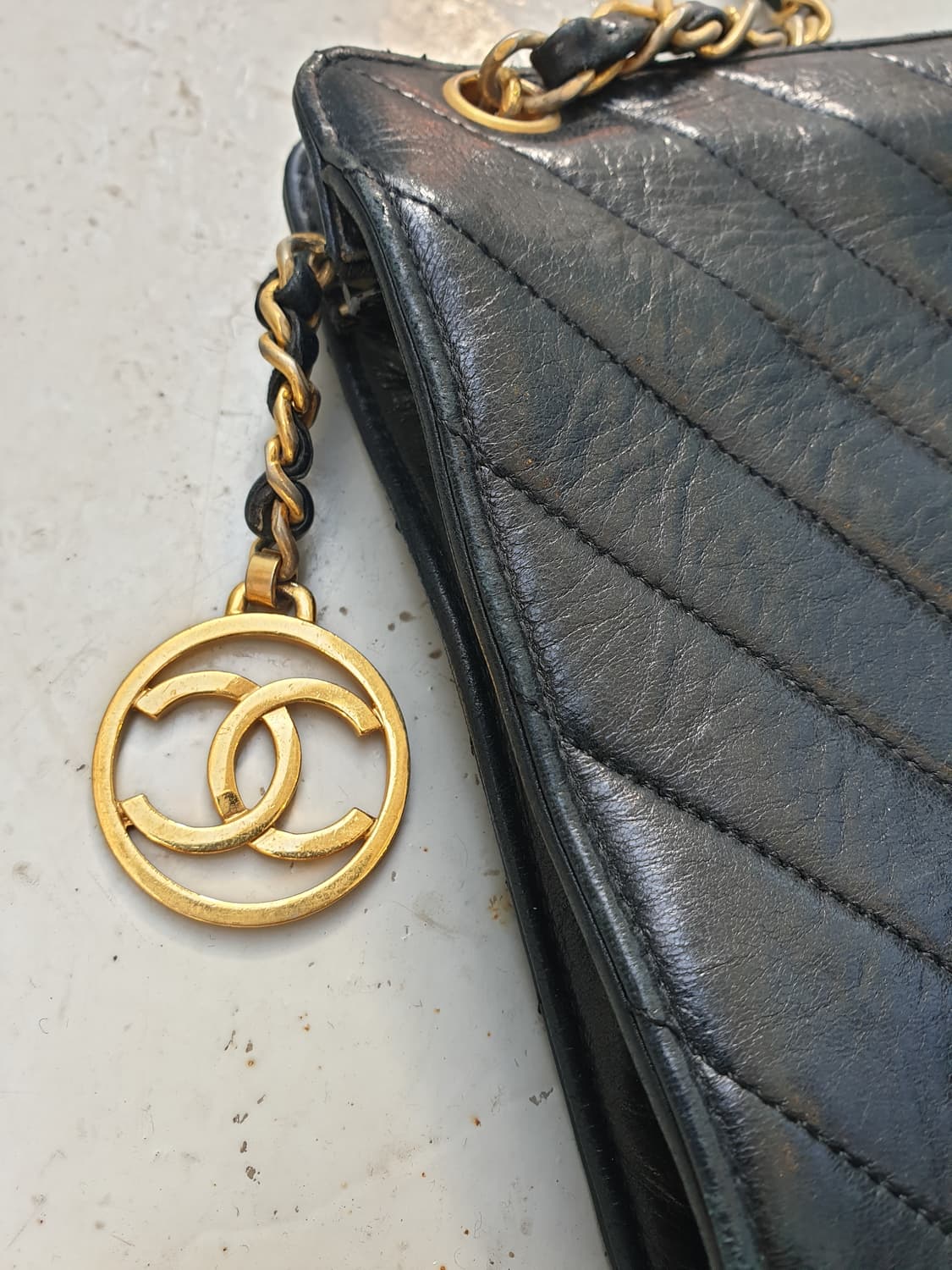 샤넬 빈티지 쉐브론 램스킨 숄더백 상품이미지3