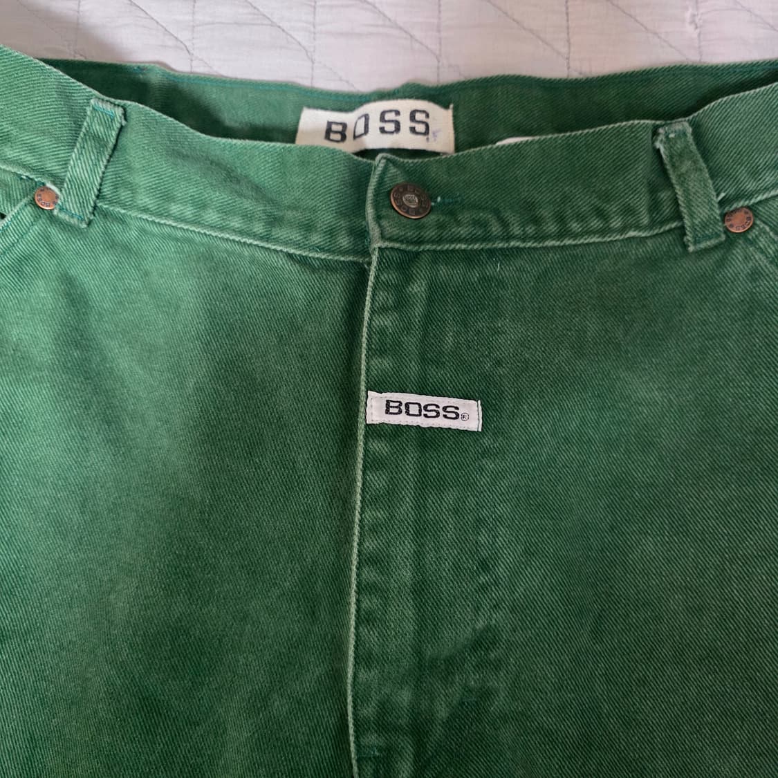 [38] 90s 빈티지 BOSS 보스 배기핏 팬츠 그린 상품이미지2