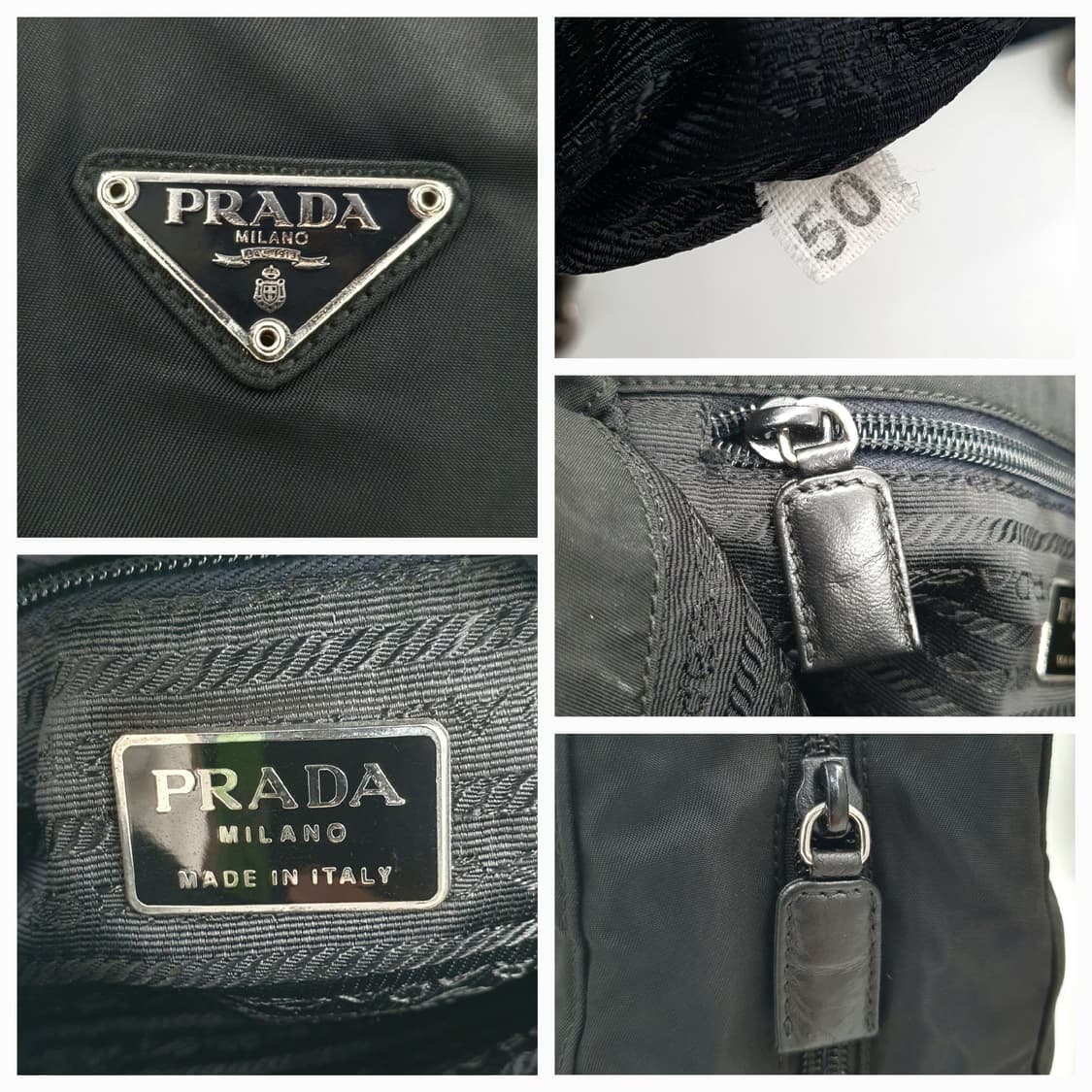 프라다 삼각로고 은장 체인 블랙 숄더백 상품이미지5