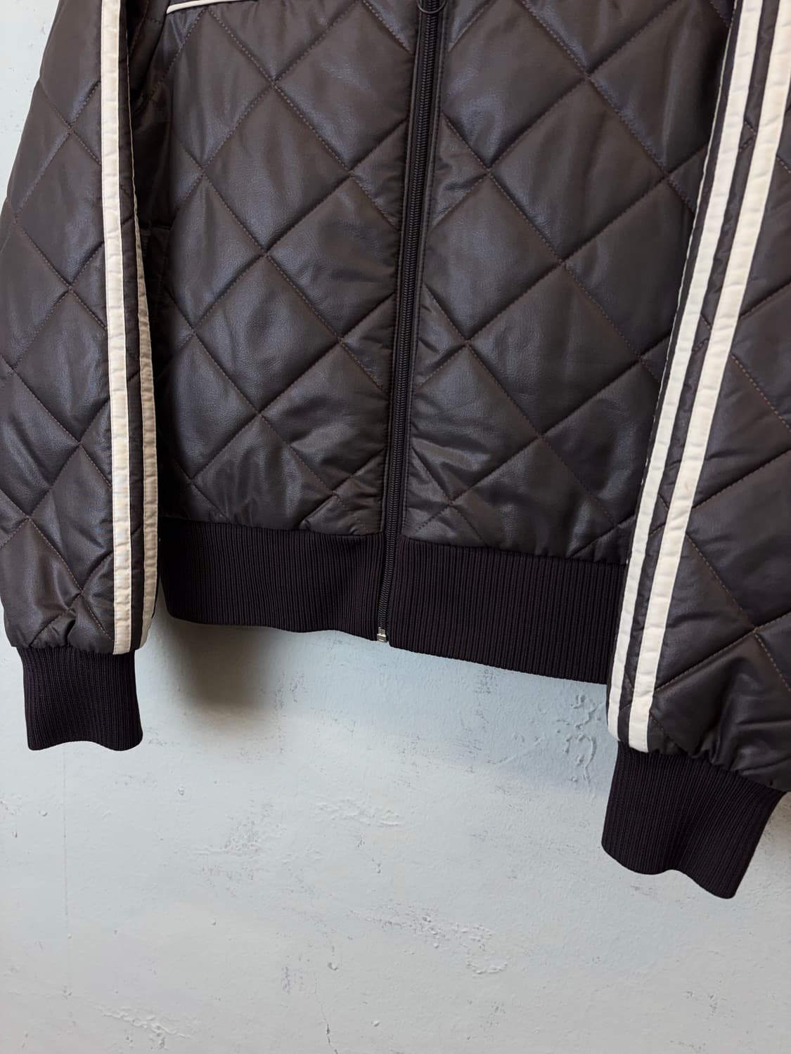 아디다스 빈티지 브라운 숏 후드 패딩 상품이미지4