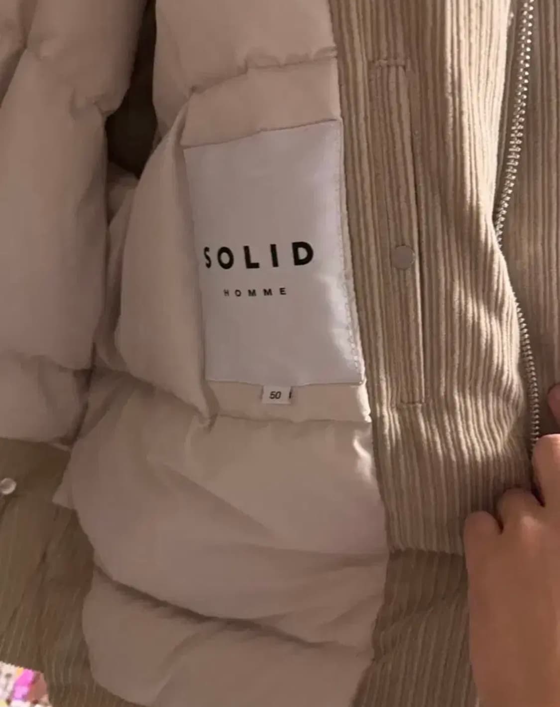 솔리드옴므 코듀로이 패딩 점퍼 50사이즈 아이보리색 상품이미지8