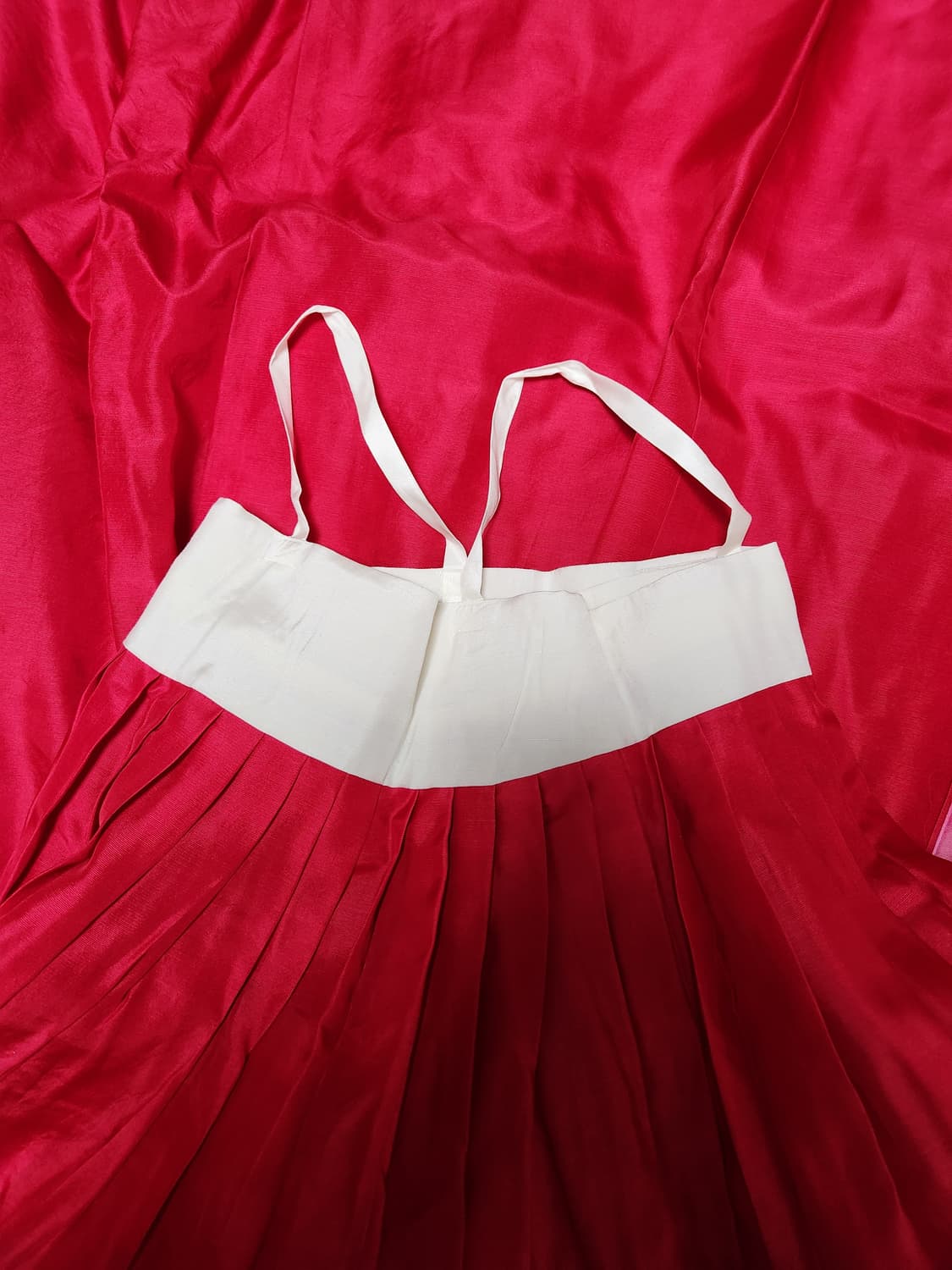 금단제 한복 풀세트 색동 저고리 붉은 치마 90~95 상품이미지5