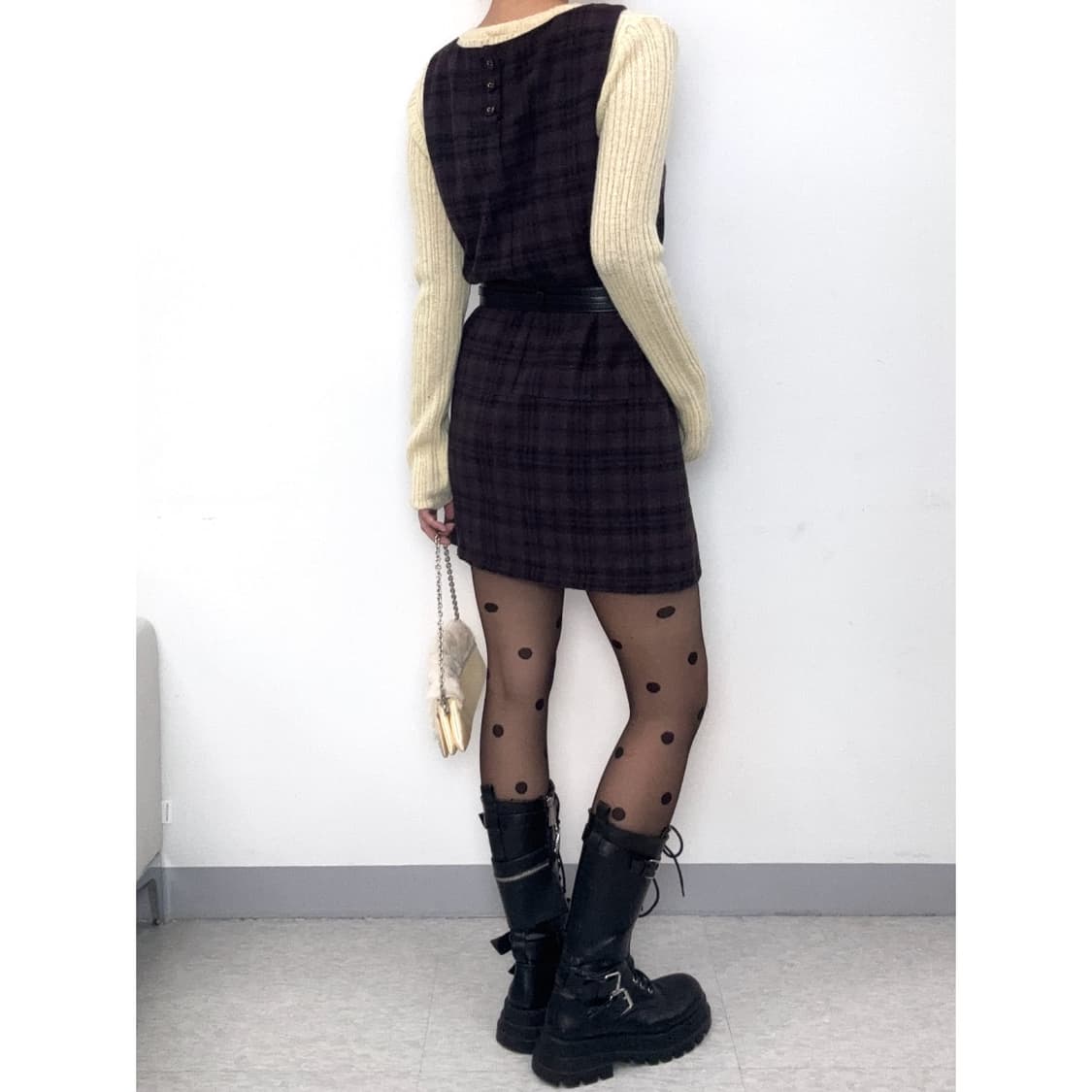 빈티지 리본 울 원피스 상품이미지4