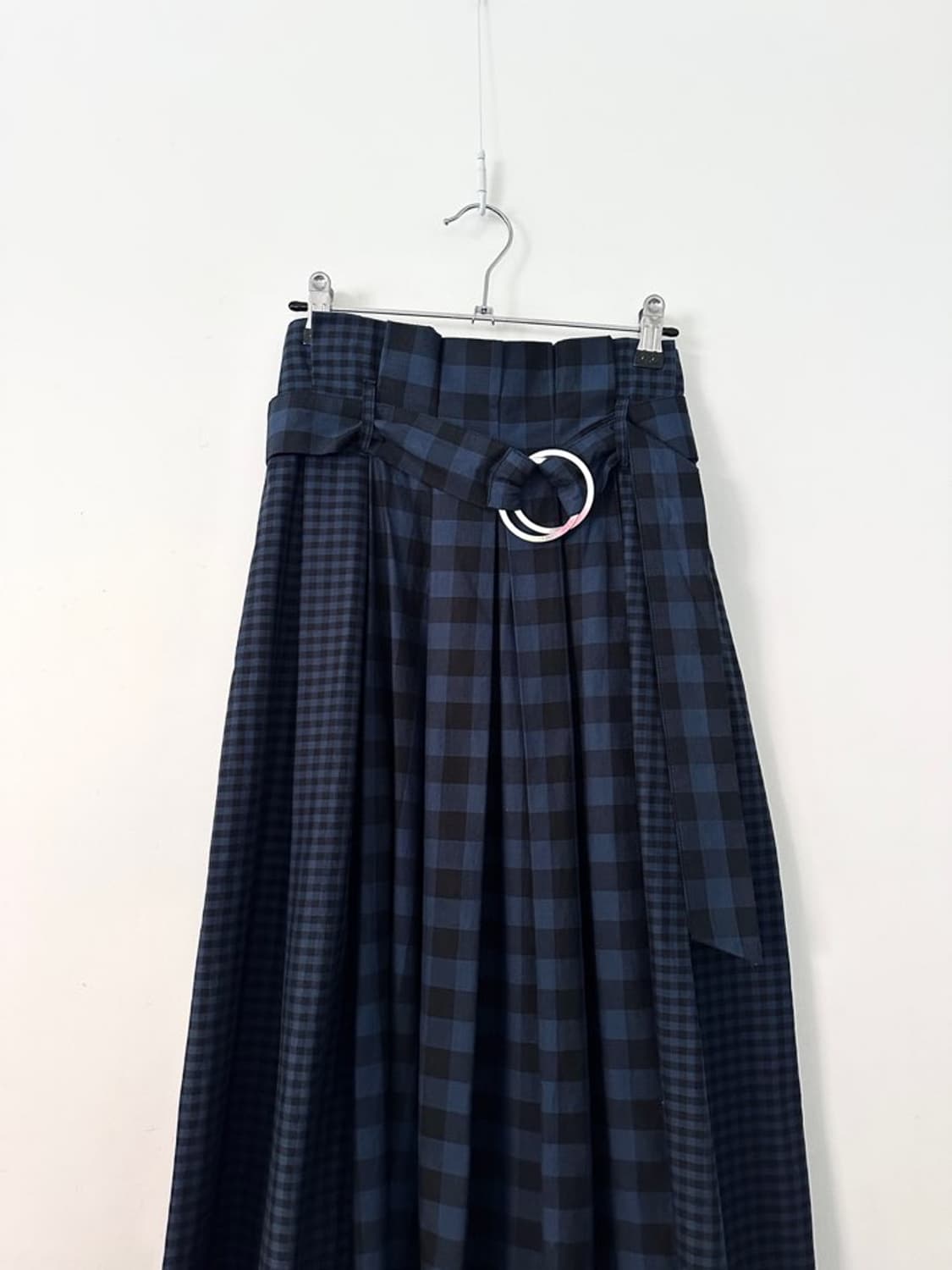 2 verse check belt skirt / navy 상품이미지2