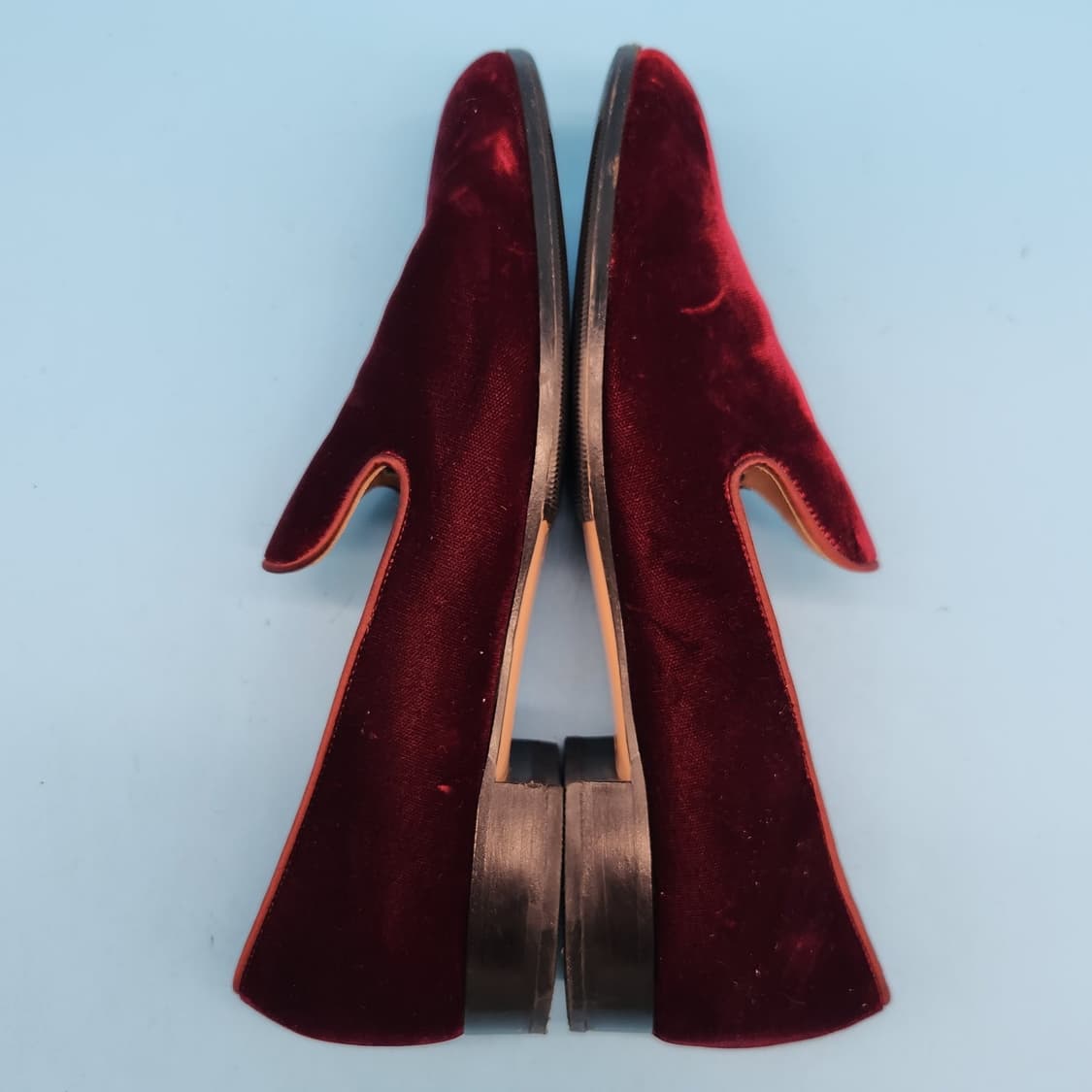 d Gianvito Rossi 버건디 벨벳 여성 로퍼 36  230 상품이미지5