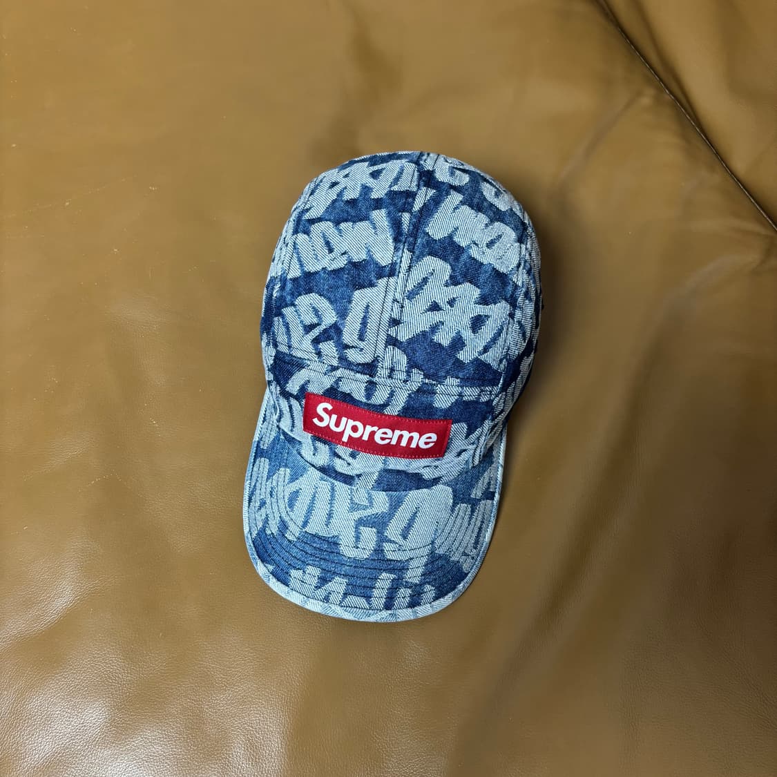 슈프림 캠프캡 모자 박스로고 워시드 데님 상품이미지5