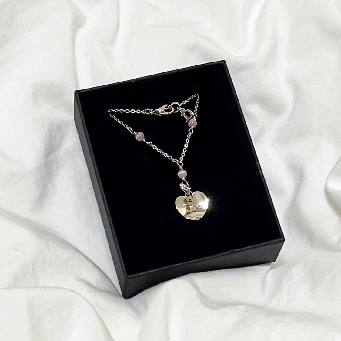 빈티지 ) dior 디올 비즈 하트참 목걸이 상품이미지6