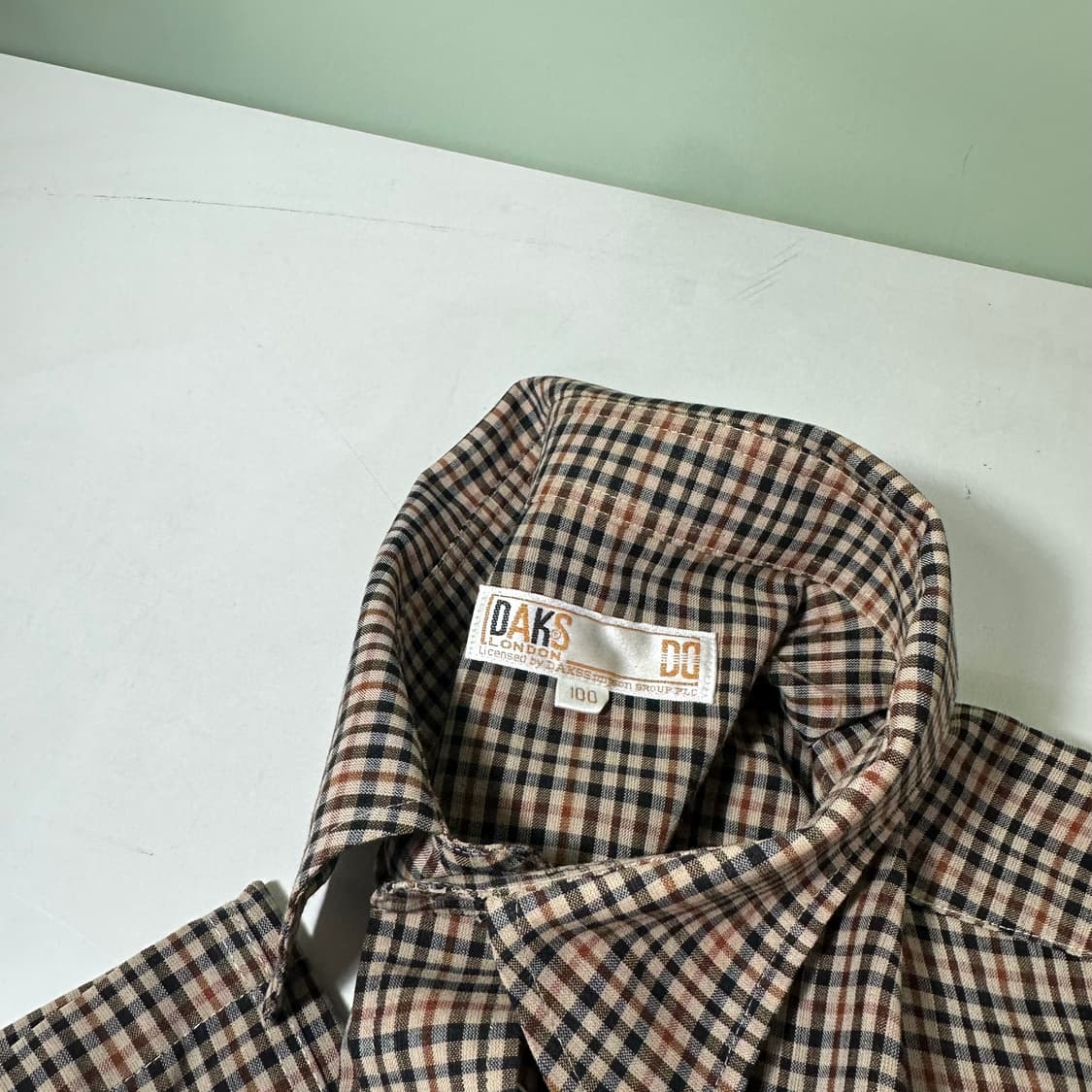 100 L 닥스 시그니처체크 린넨혼방 반팔셔츠 상품이미지3