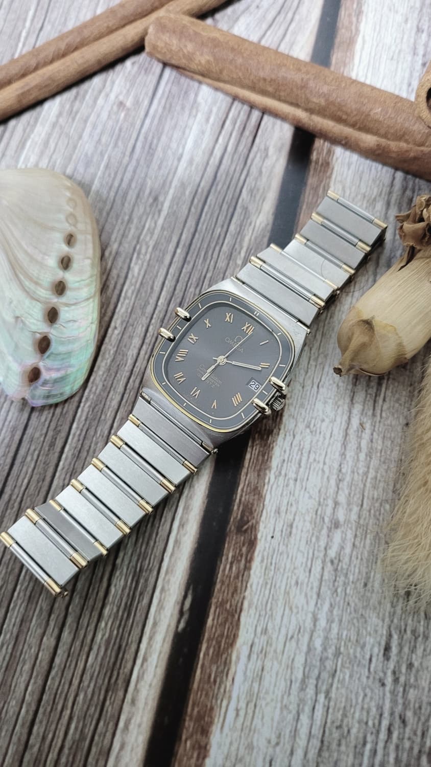 정품 오메가 컨스틸레이션 남여공용 18k 콤비 하프바 쿼츠시계 상품이미지7