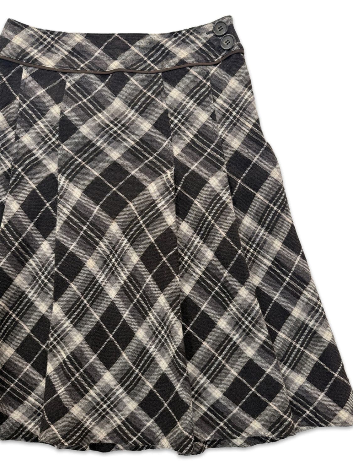 빈티지 브라운 플리츠 미디 스커트 상품이미지3