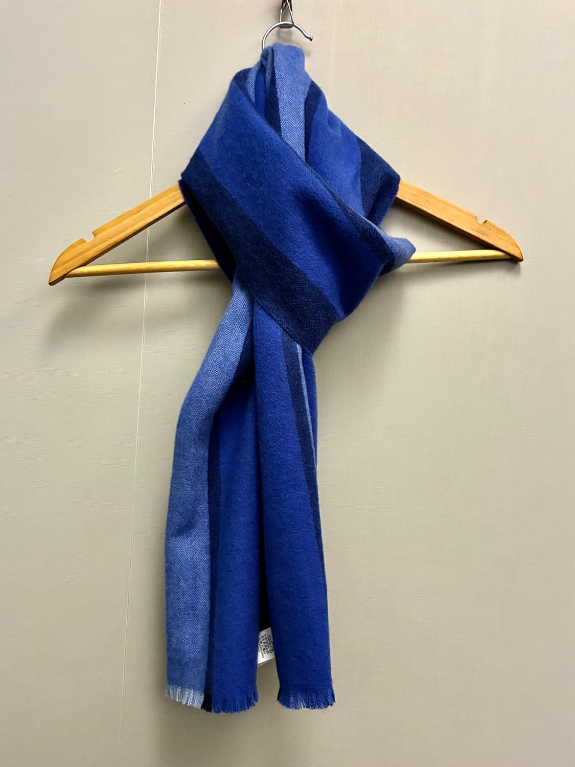 COACH 코치 뉴욕 캐시미어 울 스트라이프 스카프 머플러 블루 상품이미지8