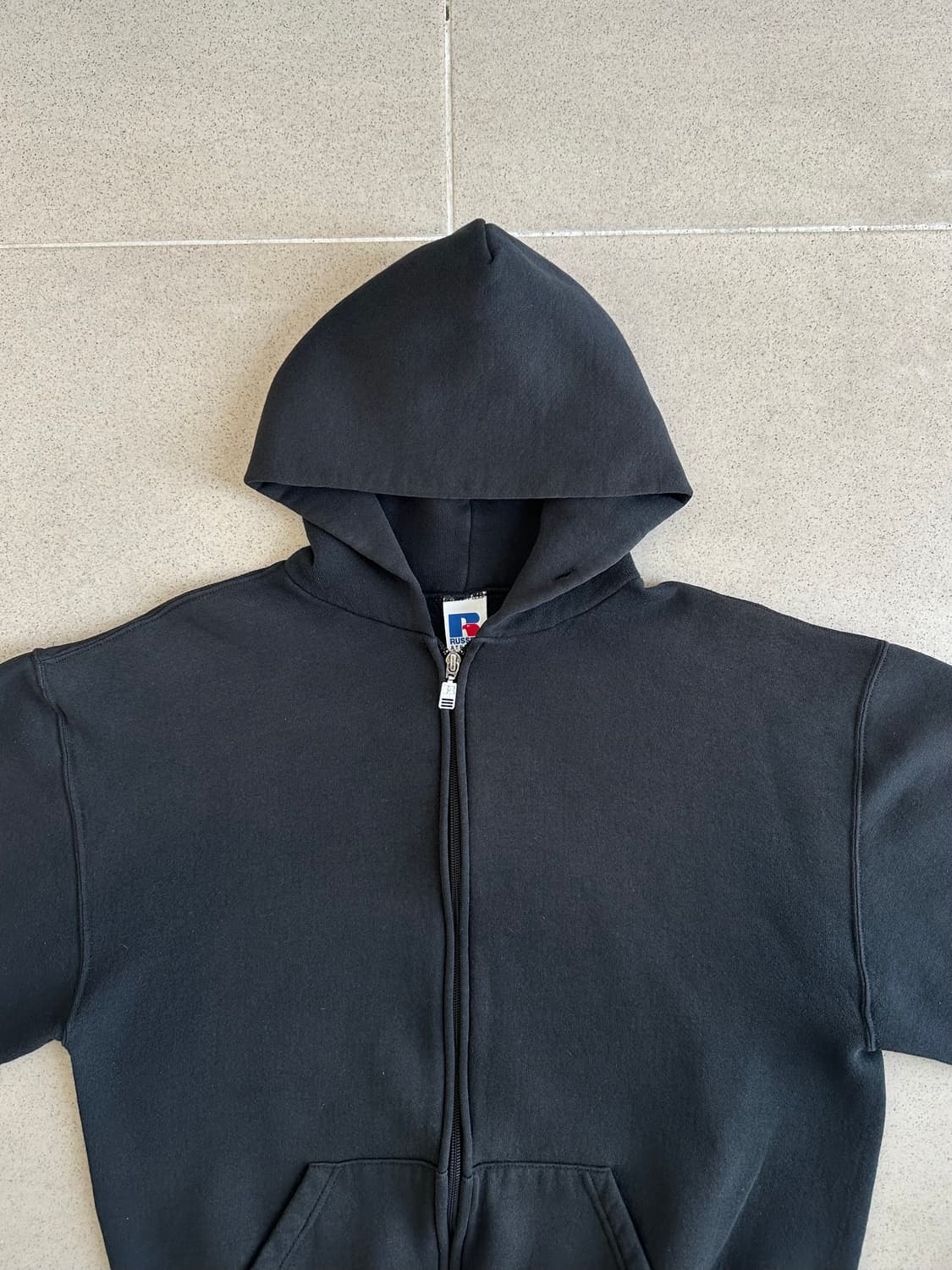 90s 빈티지 러셀 후드집업 블랙 M 상품이미지4
