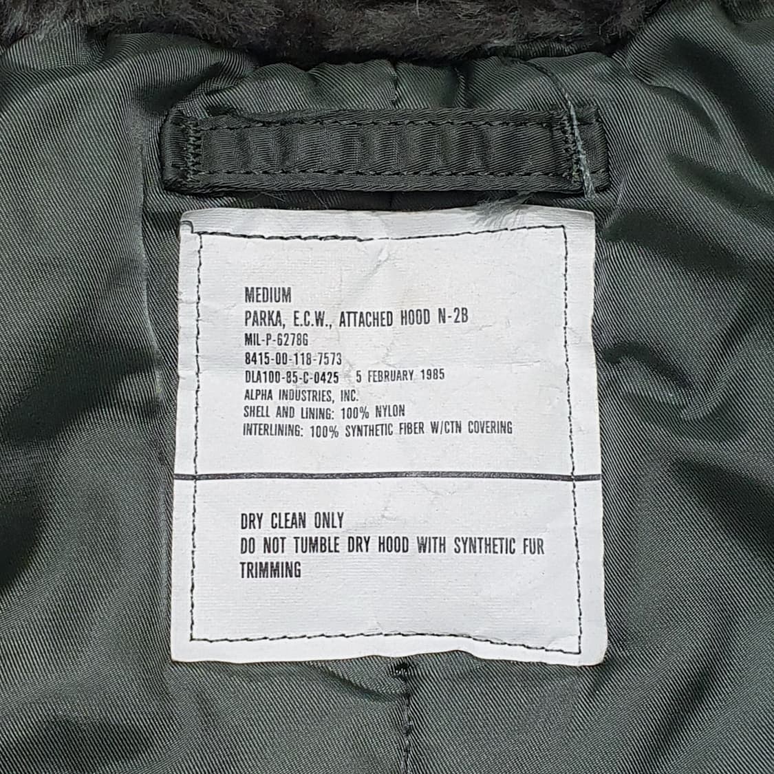 오리지널 n2b 플라이트 자켓 80s 군납 m 100-105 상품이미지9