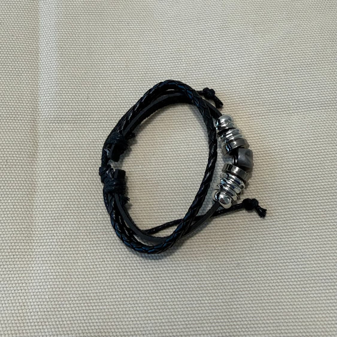 빈티지 무드 가죽 스컬 레더 팔찌  상품이미지4