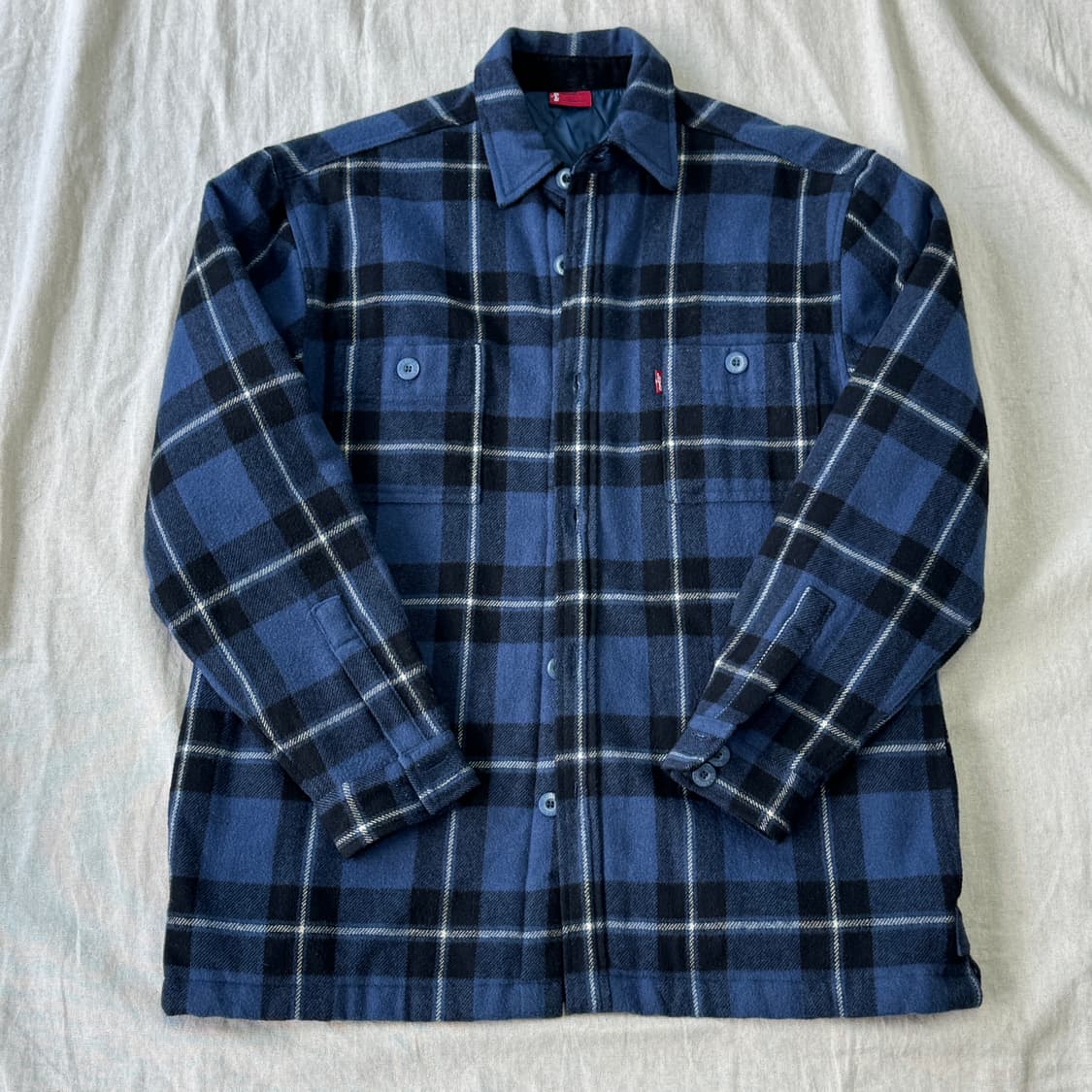 리바이스 빈티지 블루 체크 누빔 자켓 M 상품이미지1