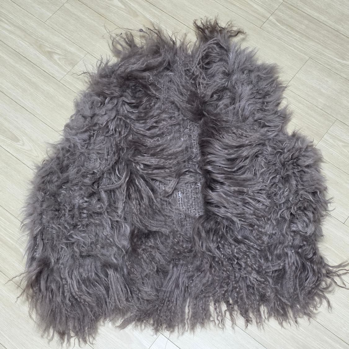 일본빈티지) 브라운 자연양털모피 조끼 퍼 베스트 오네갸루라떼히메 상품이미지3