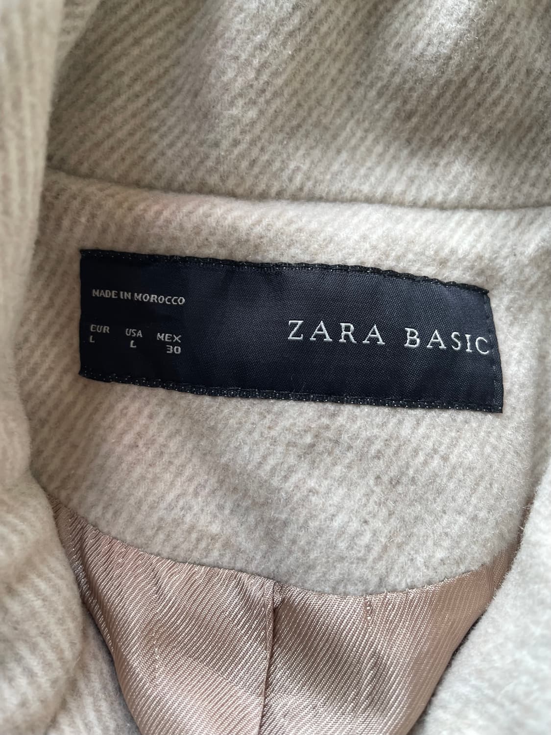 자라 베이직 아이보리 울 코트 상품이미지2