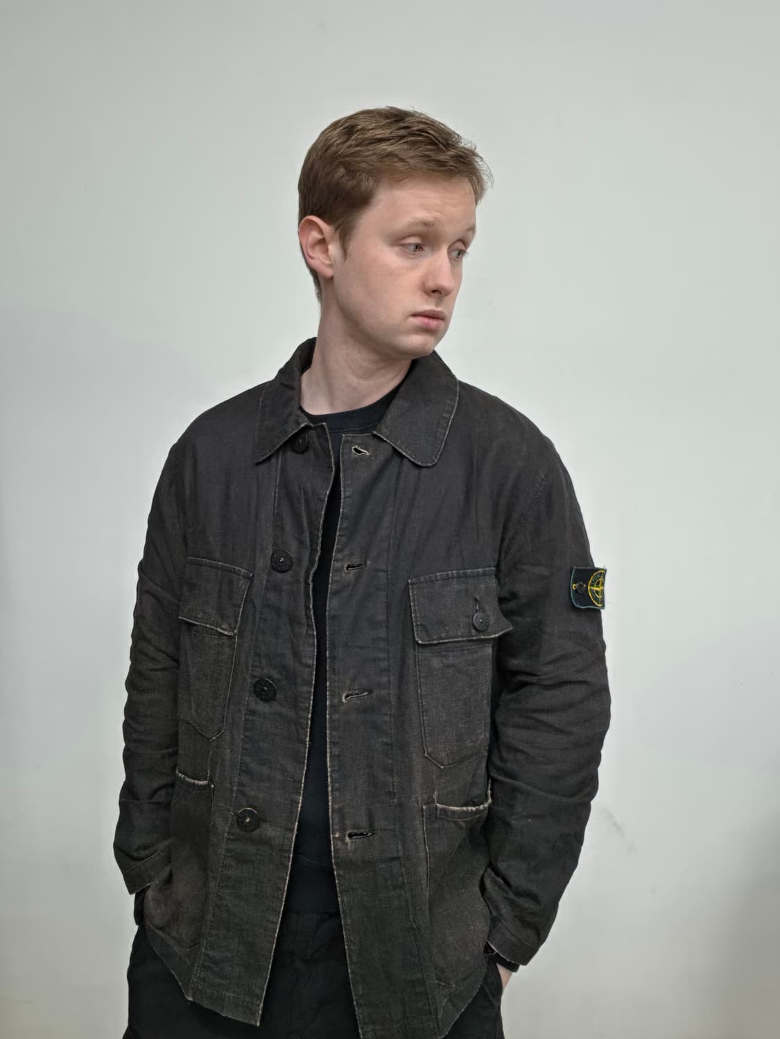 99SS 스톤 아일랜드 그린 엣지 왁스 코튼 재킷 상품이미지1