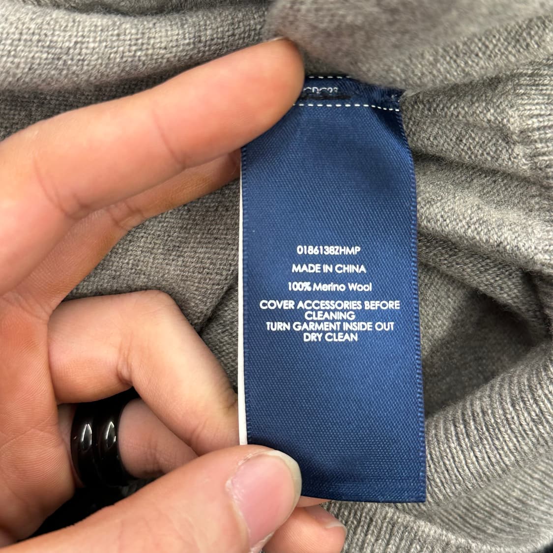 M 폴로랄프로렌 그레이 메리노 울 반집업 니트 상품이미지5